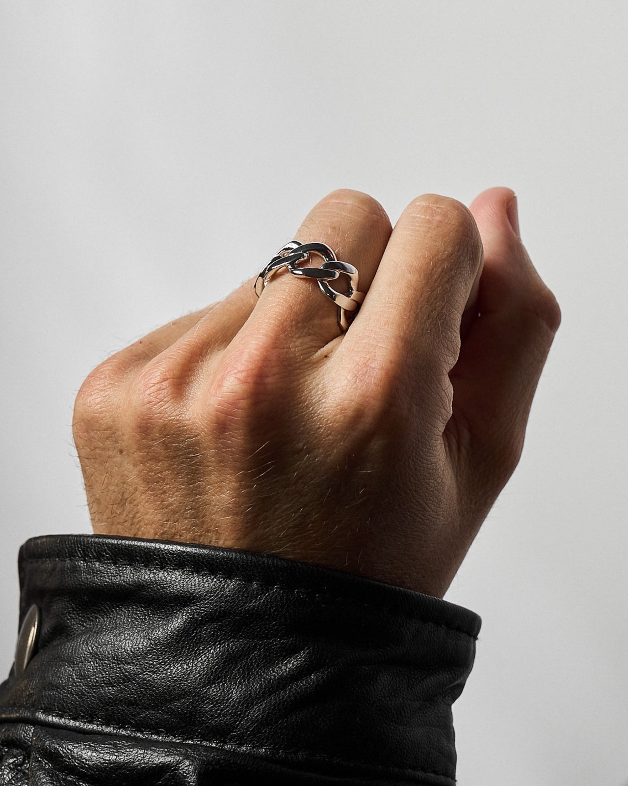 Men's Cuban link ring in sterling silver