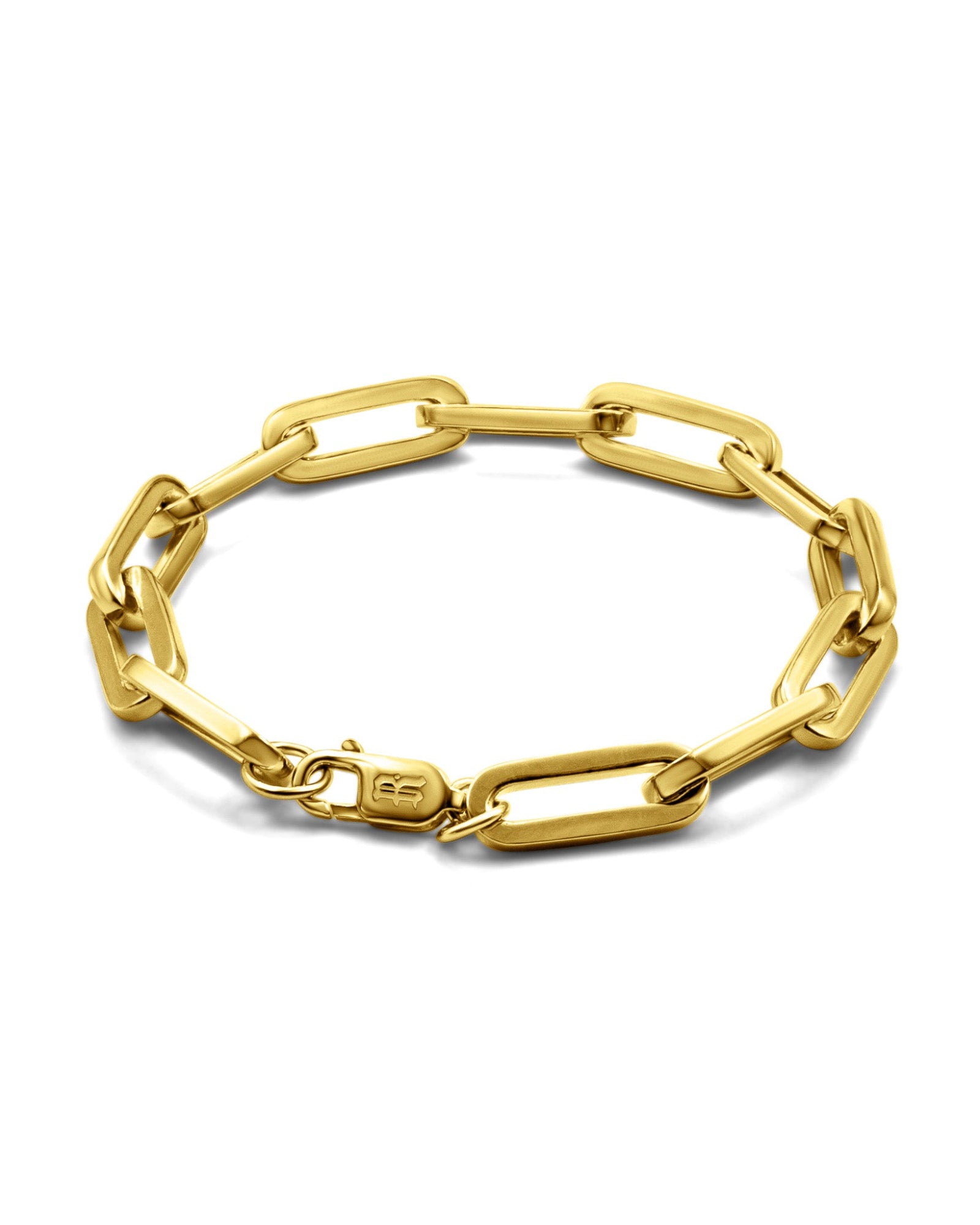 Men's Huxton bracelet in gold vermeil paperclip chain