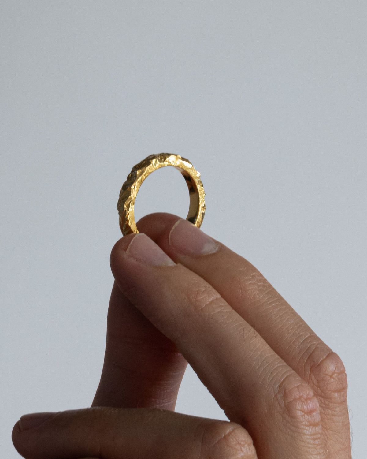 Jasper 1.0 Gold Ring worn on hand with a premium 18K gold vermeil finish.