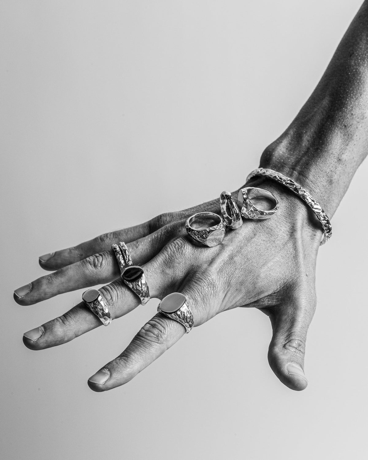 Close-up of the Jasper 2.0 Ring handcrafted from solid 925 sterling silver.