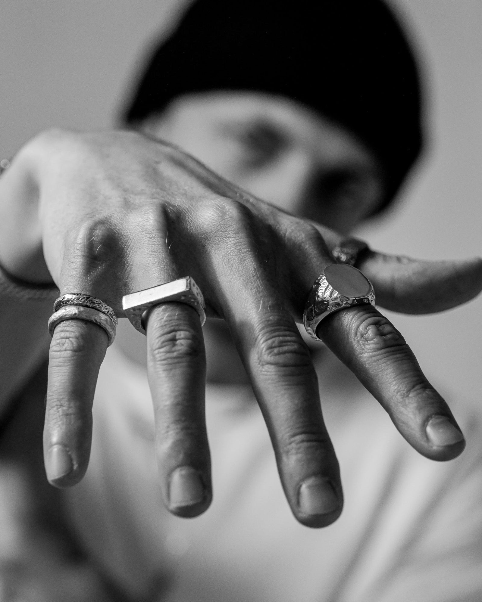 Mickey 1.0 ring worn on a model's hand