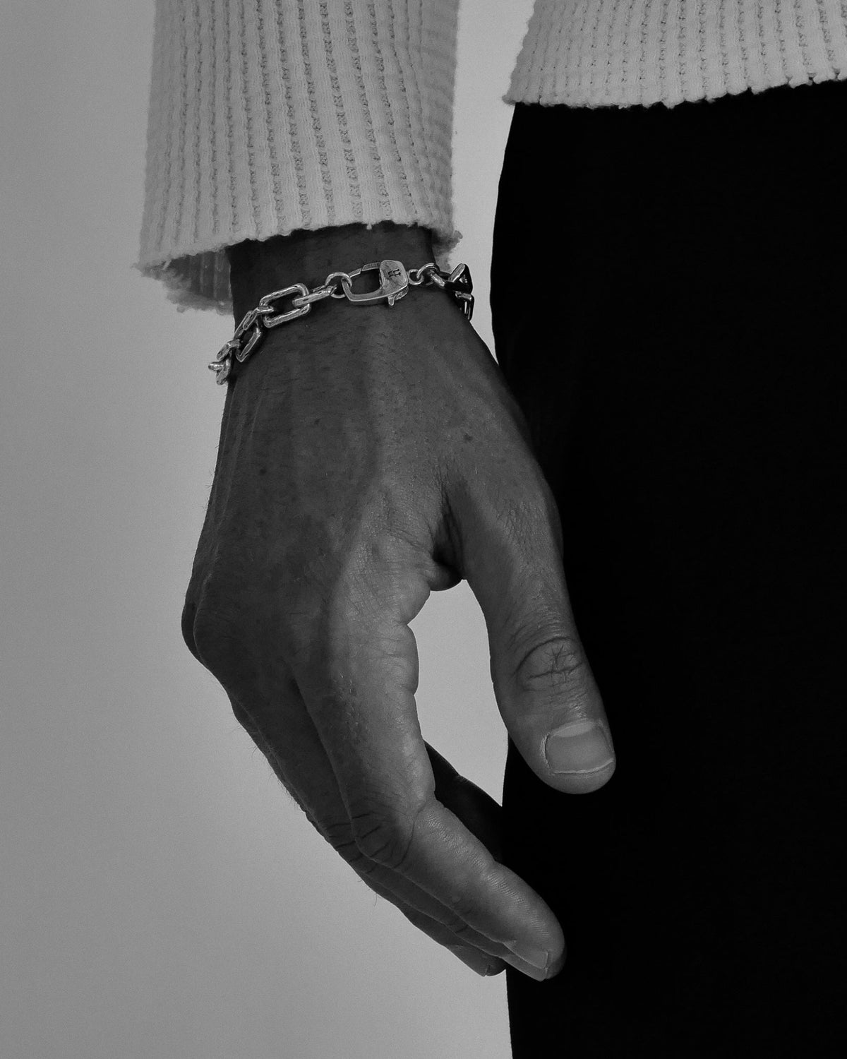 Curtis Bracelet handcrafted from solid 925 sterling silver featuring oversized paperclip chain links.