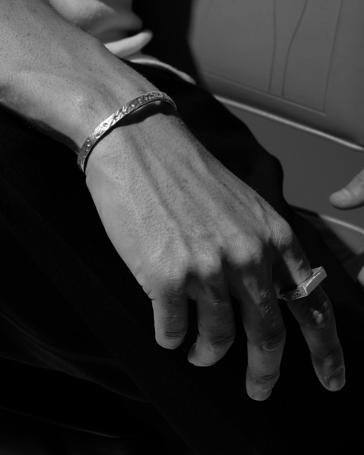 Mickey Cuff handcrafted from solid 925 sterling silver featuring a subtle organic textured finish.